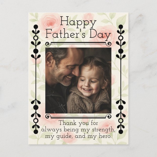 Chic Vatertag Postkarte mit benutzerdefiniertem Fo (Vorderseite)
