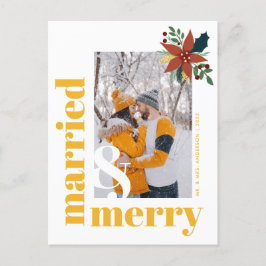 Chic Verheiratet und fröhliches Foto Weihnachten P Postkarte