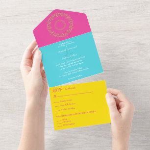 Chic Vibes Gold Wedding All In One Einladung