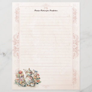 Chic Victorian Tea Monogramme Papeterie Linked