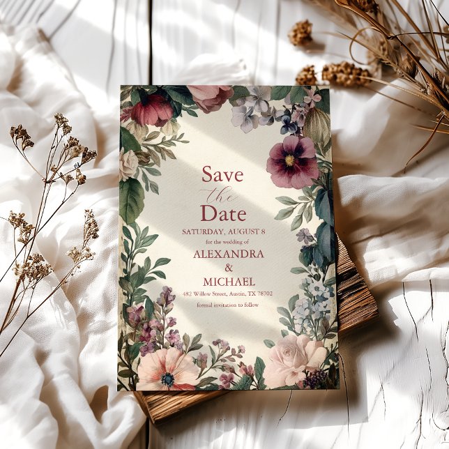 Chic Viktorianisch Royal Floral Wedding Save The Date (Von Creator hochgeladen)