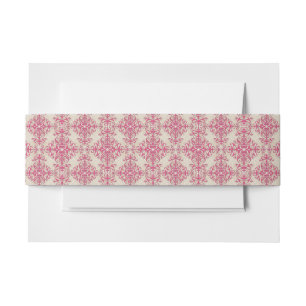 Chic Viktorianisch Style Floral Damask Muster Pink Einladungsbanderole