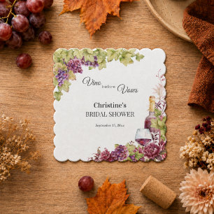 Chic Vino vor den Gelübden Brautparty-Geschenk Untersetzer