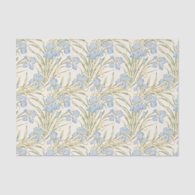 Chic Vintag Blue Iris Seidenpapier (Vorderseite)