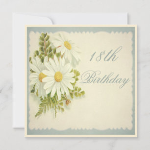 Chic Vintag Daisies 18. Geburtstag Einladung