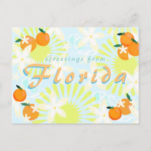 Chic Vintag Florida Sun Orange Blossom Blume Postkarte
