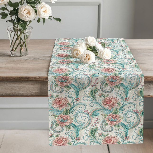 Chic Vintag Inspiriert Blumentisch Klassiker Großer Tischläufer (Chic Vintage-Inspired Floral Table Runner Classic)