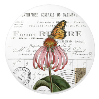 Chic Vintag Monarch Butterfly Blume Französisch Kn Keramikknauf