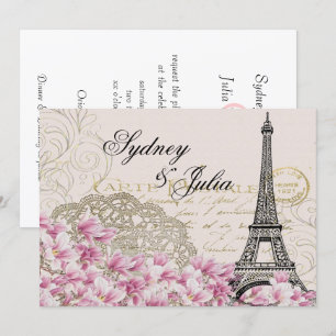 Chic, Vintag, Paris, Einladung zur Hochzeit