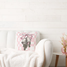 Chic Vintag Retro Weihnachten Rosa Kariert Kissen