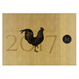 Chic Vintag Rooster Year 2017 Cutting Board 2 Schneidebrett