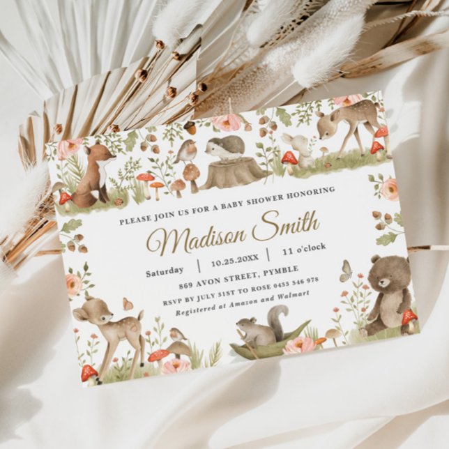 Chic Vintag Woodland Animals Baby Dusche Einladung (Von Creator hochgeladen)