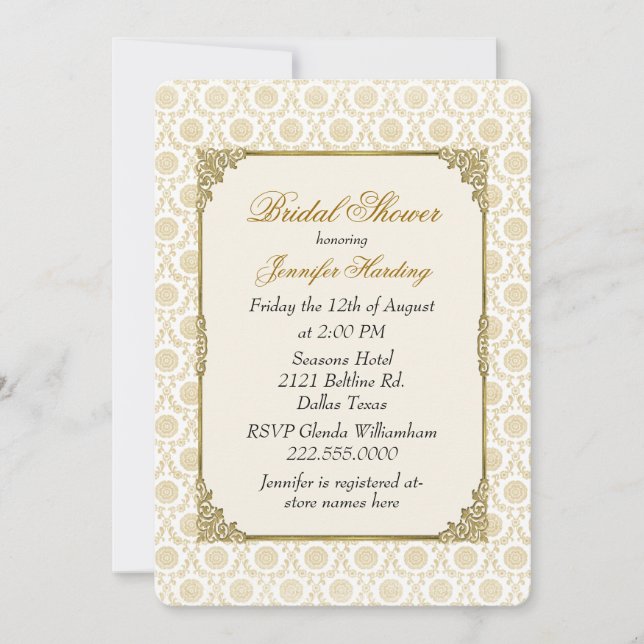 Chic-Vintage Brautparty-Tee-Party Einladung (Vorderseite)