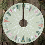 Chic Vintage Christmas Trees Snowflake Sage GREEN Polyester Weihnachtsbaumdecke<br><div class="desc">Diese schlanke, grüne und rosafarbene Dekoration aus Weihnachtsbäumen mit großem Schneeflockenzentrum und trendigem, hellgrünen Hintergrund ist das perfekte Winterwunder-Wunderland-Urlaubssaison-Zieraccessoire. Wir haben die sanften Weihnachtsfarben Rosa, Korallen, Salbei und Waldgrün ausgewählt, um Ihnen ein fröhliches, einladendes und modernes Weihnachtsdesign für Ihre Zuhause zu schaffen. Dieser Baumrock macht ein wirklich einzigartiges Weihnachts- /...</div>