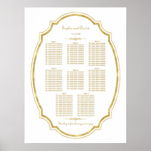 Chic Vintage Goldfolien-Hochzeitskarte Poster