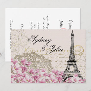 Chic, Vintage, Paris, Faire-part de mariage