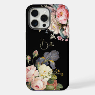 Chic Vintage Personalisierte Rose & Iris iPhone 15 Pro Max Hülle