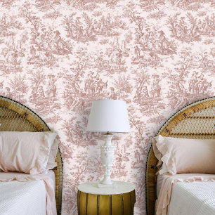 Chic Vintage Rose Goldkröte de jouy gedruckt Tapete