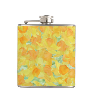 Chic Vinyl umhüllte Flasche, goldgelbe affodil Flachmann