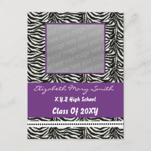 chic violet photo Graduation Invitation