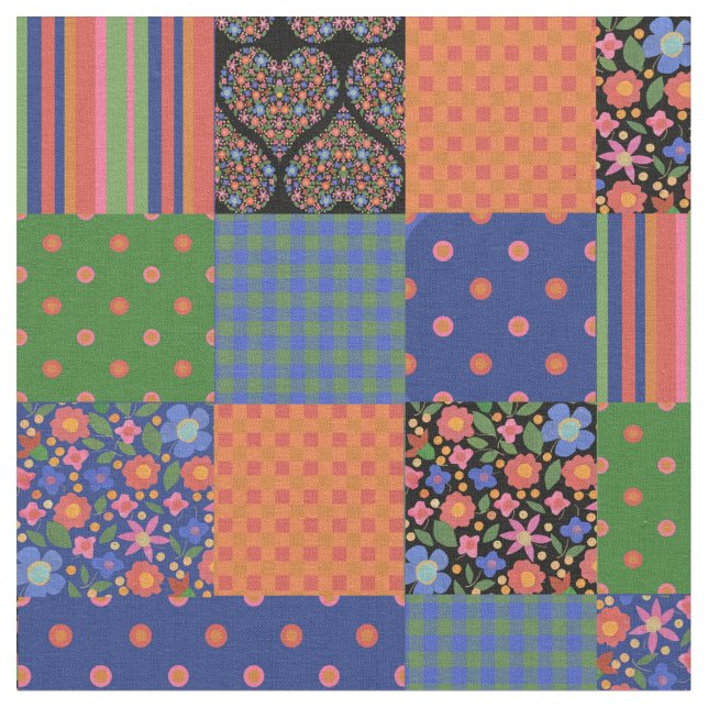 Chic-Volkskunst-Art-Imitat-Patchwork-Gewebe Stoff (Nahaufnahme)