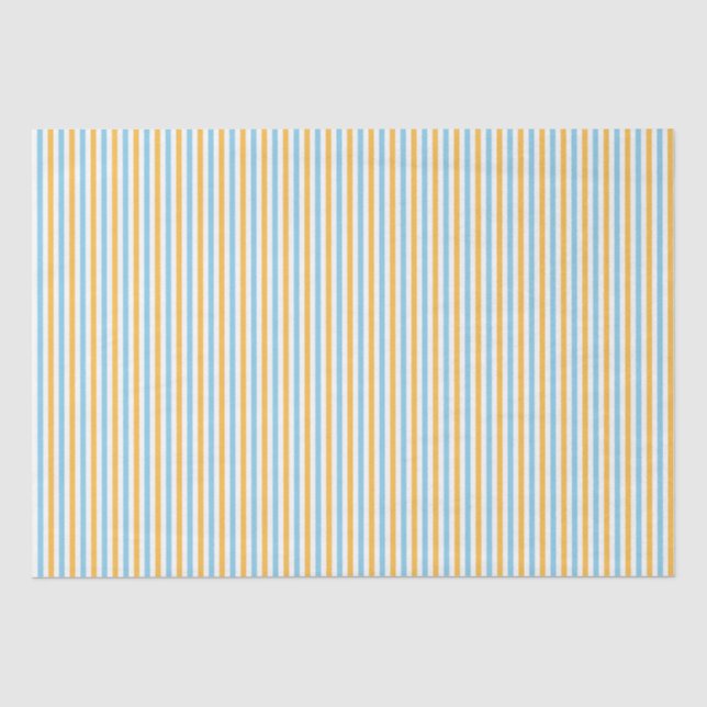 Chic Warm Gelb und Sky Blue Streifen Seidenpapier (Vorderseite)