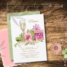 Chic Wasserfarbe Rosa Magnolie Champagner Geburtst