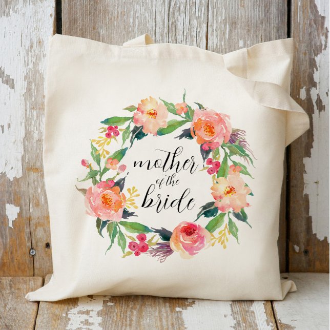 Chic Watercolor Blumenschauspielerin Mutter der Br Tragetasche (Von Creator hochgeladen)