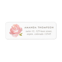 Chic Watercolor Blush Pink Rose