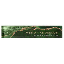 Chic Watercolor Emerald Green Gold Glitzer Agate