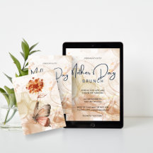 Chic Watercolor Fête des mères Brunch Invitation