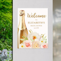 Chic Watercolor Floral Brautparty Willkommen