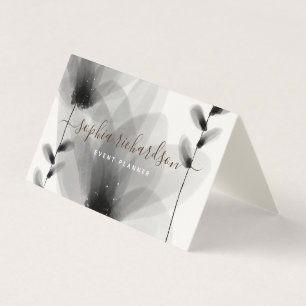 Chic Watercolor Floral Signature Typografie Visitenkarten