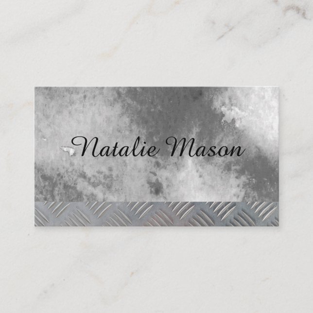 Chic Watercolor | Metallstahl-Trimm Visitenkarte (Vorderseite)