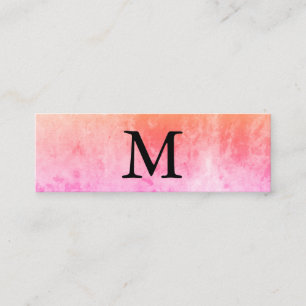 Chic Watercolor mit Monogramm Mini Visitenkarte