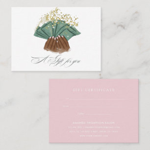 Chic Watercolor Nail Salon Geschenkgutschein Visitenkarte