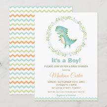 Chic Watercolor Niedlich Dinosaur Boy Baby Dusche