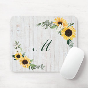 Chic Watercolor Sonnenblumenkernbeiz Mousepad