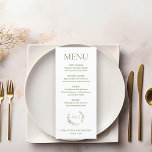 Chic Watercolor Wreath Monogram Hochzeitsszenario  Menükarte<br><div class="desc">Erweitern Sie Ihre Hochzeit mit unserem Chic Watercolor Wreath Monogram Wedding Wappen Custom Menu. Dieses wunderschön gestaltete Menü bietet einen zarten Aquarellkranz und ein mit Monogramm Hochzeitsfest-Wappen und sorgt für eine elegante und personalisierte Touch. Lassen Sie sich mit kulinarischen Köstlichkeiten verwöhnen, um Ihre Gäste mit Stil und Geschmack zu beeindrucken....</div>