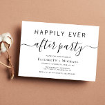 Chic Wedding After Party Einladung<br><div class="desc">Chic minimale Schwarz-Weiß-Hochzeit nach der Party Einladung für ein Post-Elopement oder Hochzeitsfeier. "Happily Ever After Party" wurde in einer Mischung aus einfacher Typografie und einem modernen,  trendigen Drehbuch mit Swashes geschrieben.</div>