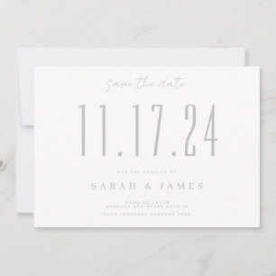 Chic Wedding Date Nicht-Foto Save the Date