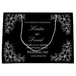 Chic Wedding Day Verzierte Rahmen und Blume Große Geschenktüte