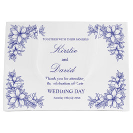 Chic Wedding Day Verzierte Rahmen und Blume Große Geschenktüte
