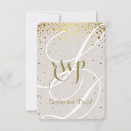Chic Wedding Einladung | Gold Confetti Herz UAWG
