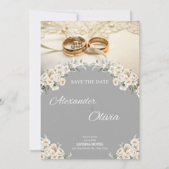 "Chic Wedding Einladungen: Elegante Designs für Si Einladung (Vorderseite)