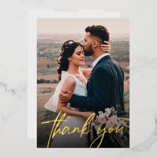 Chic Wedding Foto Vielen Dank, dass Sie Script Mod Folieneinladung