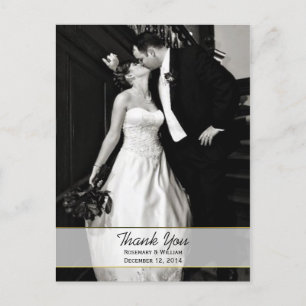 Chic Wedding Foto Vielen Dank Post Card Postkarte