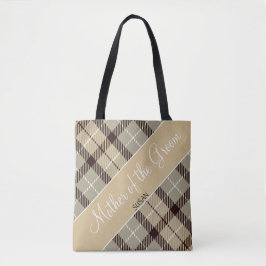 Chic Wedding Geschenk Graue Tartan Mutter des Grau Tasche