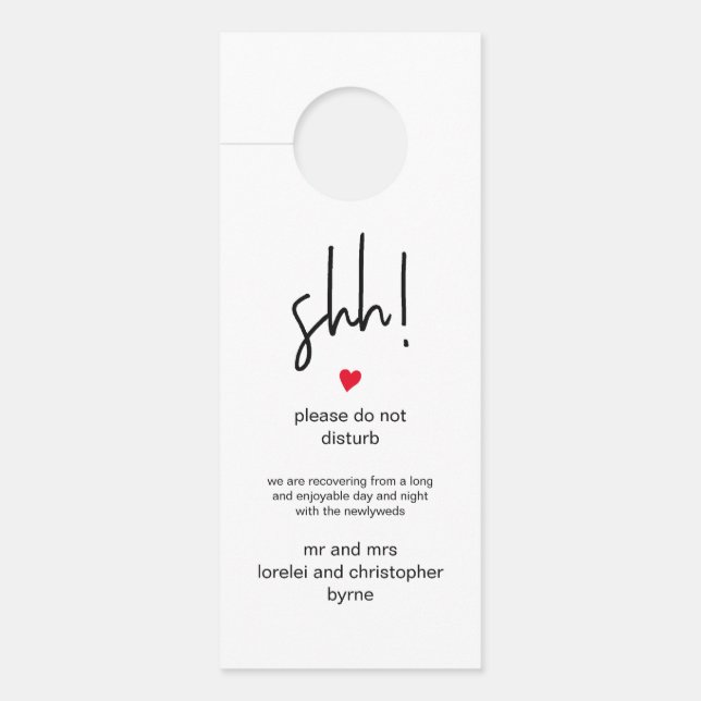 Chic Wedding Guest Sha und Willkommensbotschaft Türanhänger (Vorderseite)