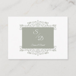 Chic Wedding Ornamental Initials Coronavirus Begleitkarte